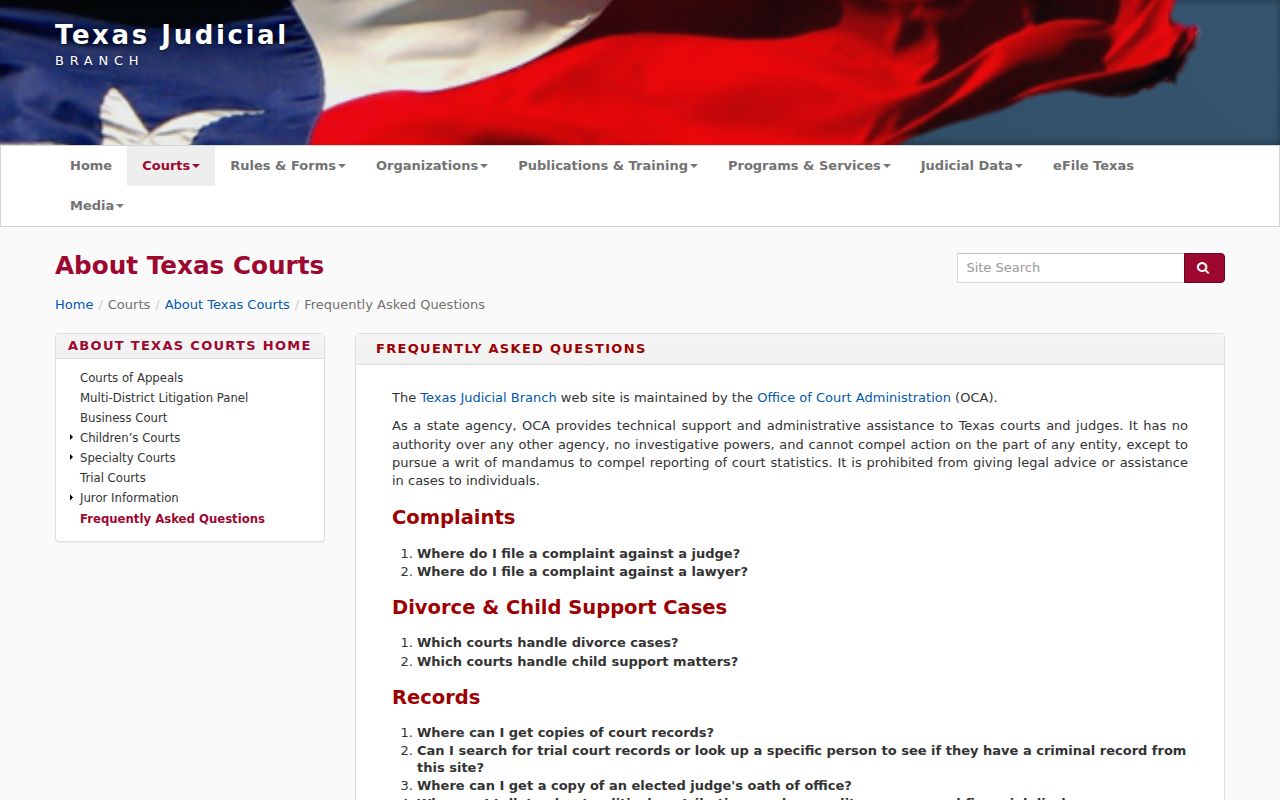 Garza County case search guidance in Texas court FAQs