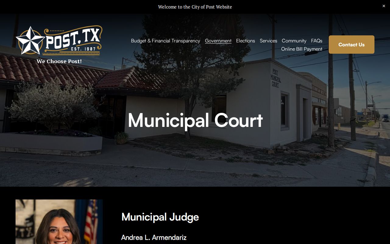 City of Post Municipal Court traffic citation information